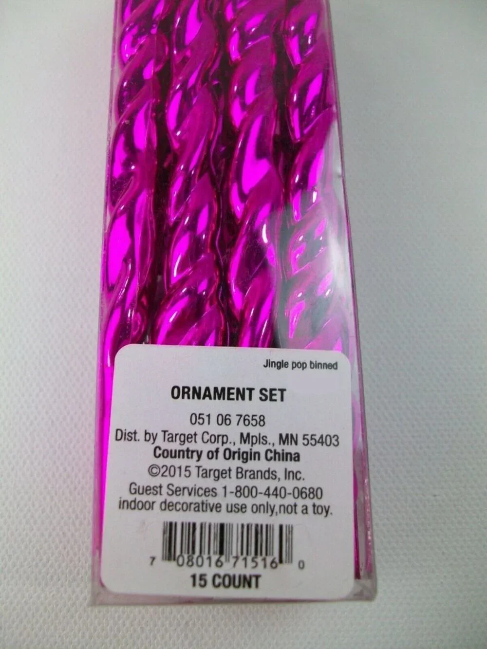 Jingle Pop Binned Hot Pink Shiny Icicle Ornament Set 15 Count Target